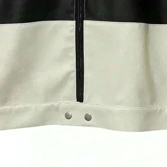 ASOS DESIGN Jacket Oversized Faux Leather Motocross Racer 3XL Black/White NWT - Picture 4 of 13